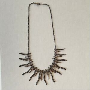 Vintage Brutalist Marcasite Tentacle Necklace, 925, Floating , Oxidized Patina